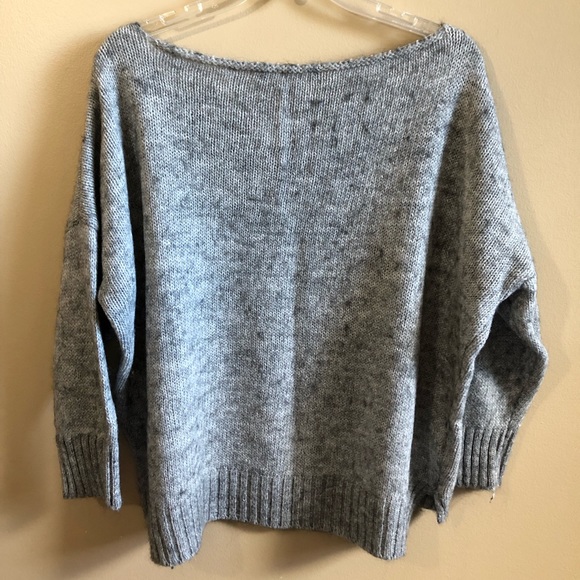 Off Shoulder Boat Neck Sweater Long Sleeve Knit - Picture 7 of 8